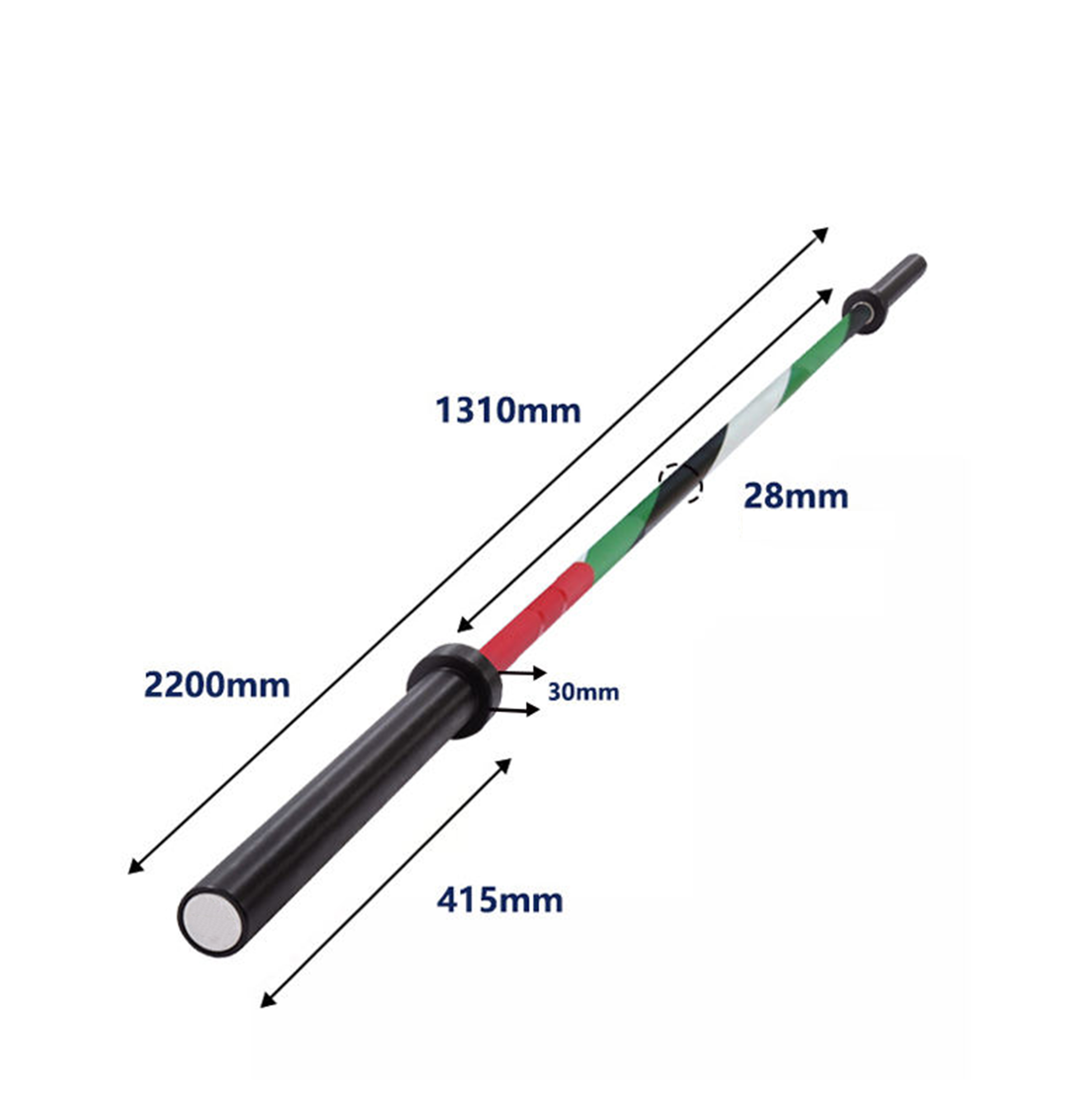 BS022 Fitness Barbell Bar Custom Color Nano-coating Spring Steel 20kg 1500LB Max Load 2.2m Strength Training Bar for Gym