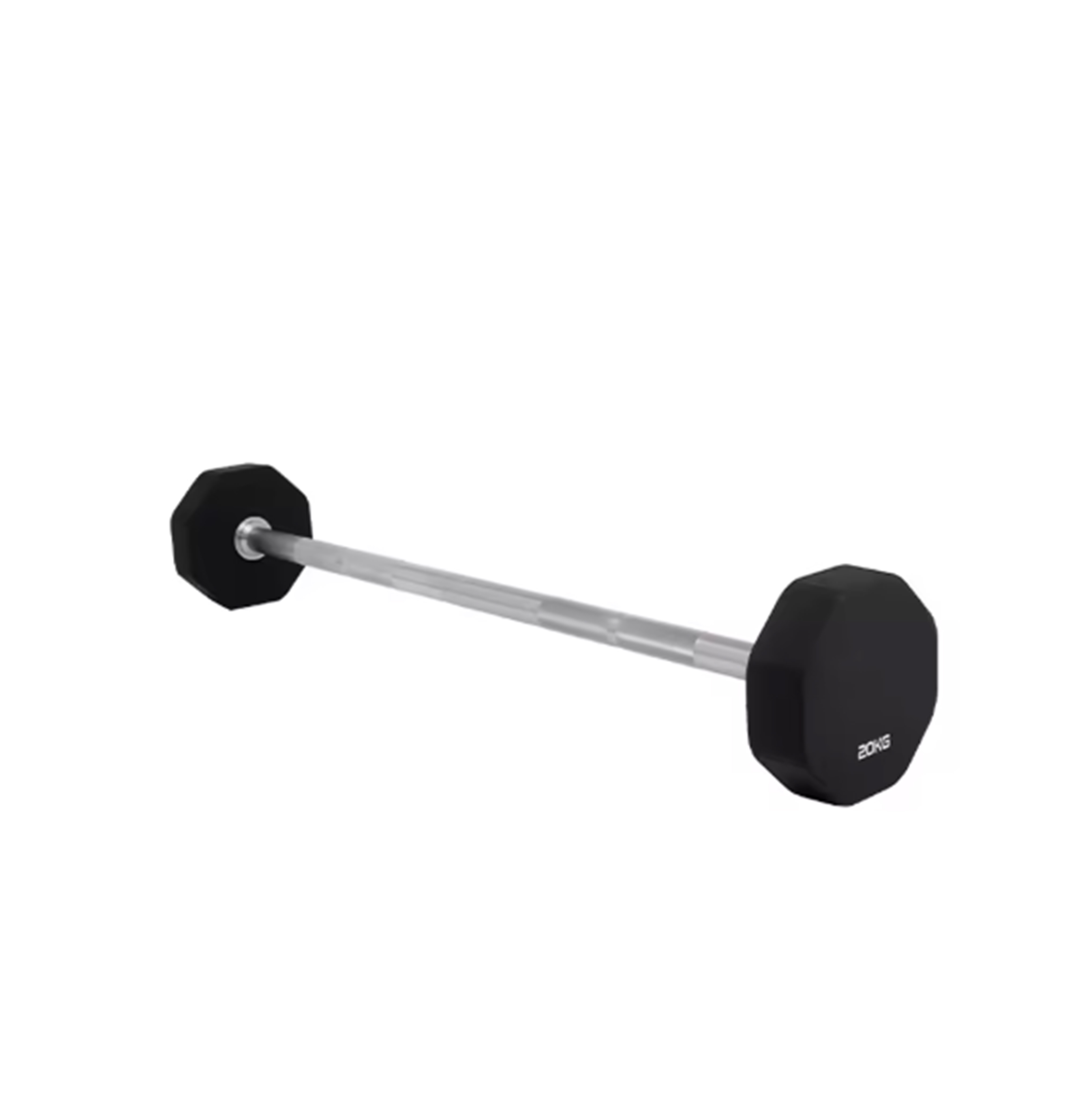 BU008 Fitness Gym 8-Sided Fixed Urethane Encased Straight Barbell 10-50KG Fixed Barbell Weights Barbell for Exercise